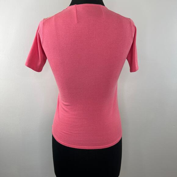 McLaughlin Coral Abstract Print Round Neck Short Sleeve Casual Women's Top Sz S - Picture 7 of 8